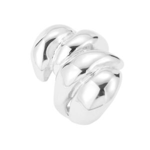 Anillo Chunky Braid Acero Inoxidable Plateado