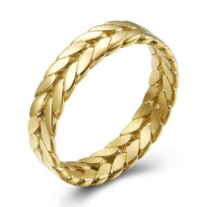 Anillo Espiga Gold Acero Inoxidable Dorado