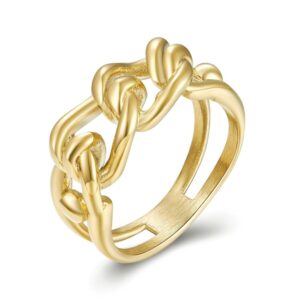 Anillo Linka Acero Inoxidable Dorado