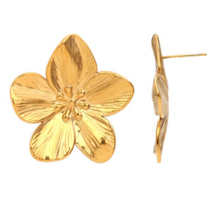 Pendientes Anémona Acero Inoxidable Dorado