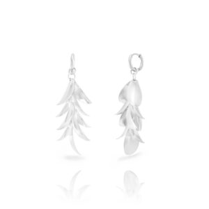 Pendientes Cascada Folia Acero Inoxidable Plateado