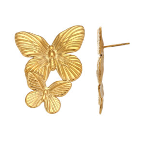 Pendientes Crisálida Acero Inoxidable Dorado