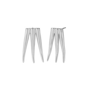 Pendientes Garra Acero Inoxidable Plateado