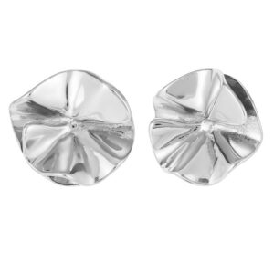 Pendientes Plissé Acero Inoxidable Plateado