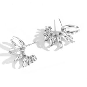 Pendientes Vórtice Acero Inoxidable Plateado
